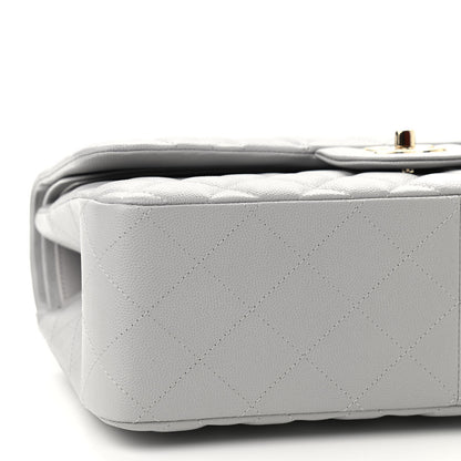 Chanel Caviar Quilted Jumbo Double Flap Grey 8 of 9