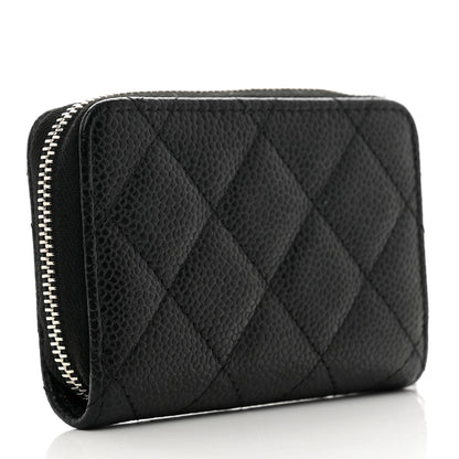 Chanel Caviar Quilted Zip Coin Purse Black 3 of 10