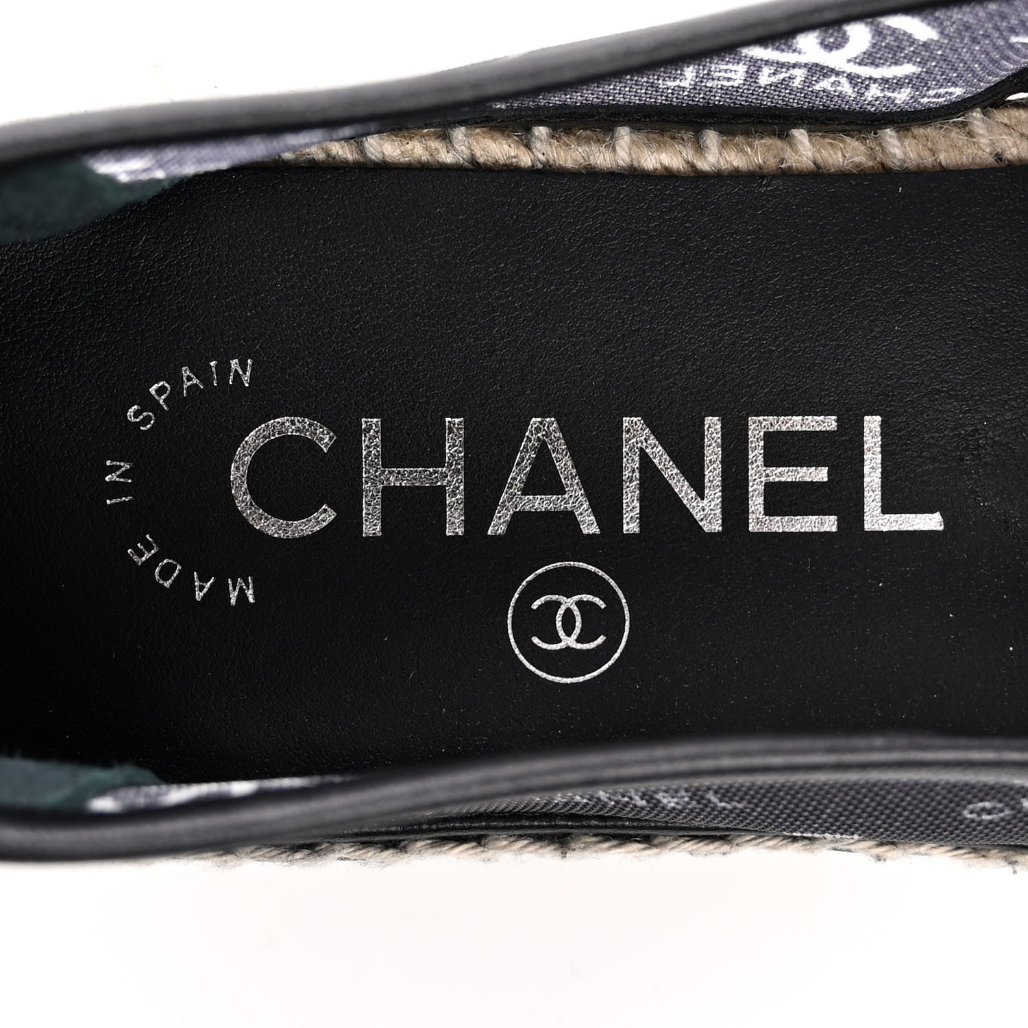 Chanel Mesh Grosgrain CC Espadrilles 36 Black White 7 of 9