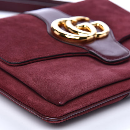 Gucci Suede Medium Arli Flap Shoulder Bag Vintage Bordeaux 7 of 10