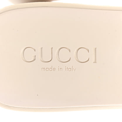 Gucci Rubber Gucci Logo Womens Platform 20/60mm Slide Sandals 37 Mystic White 7 of 8