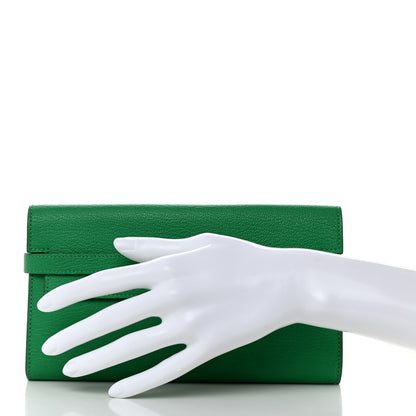 Hermes Chevre Mysore Kelly Longue Wallet Bambou 2 of 9