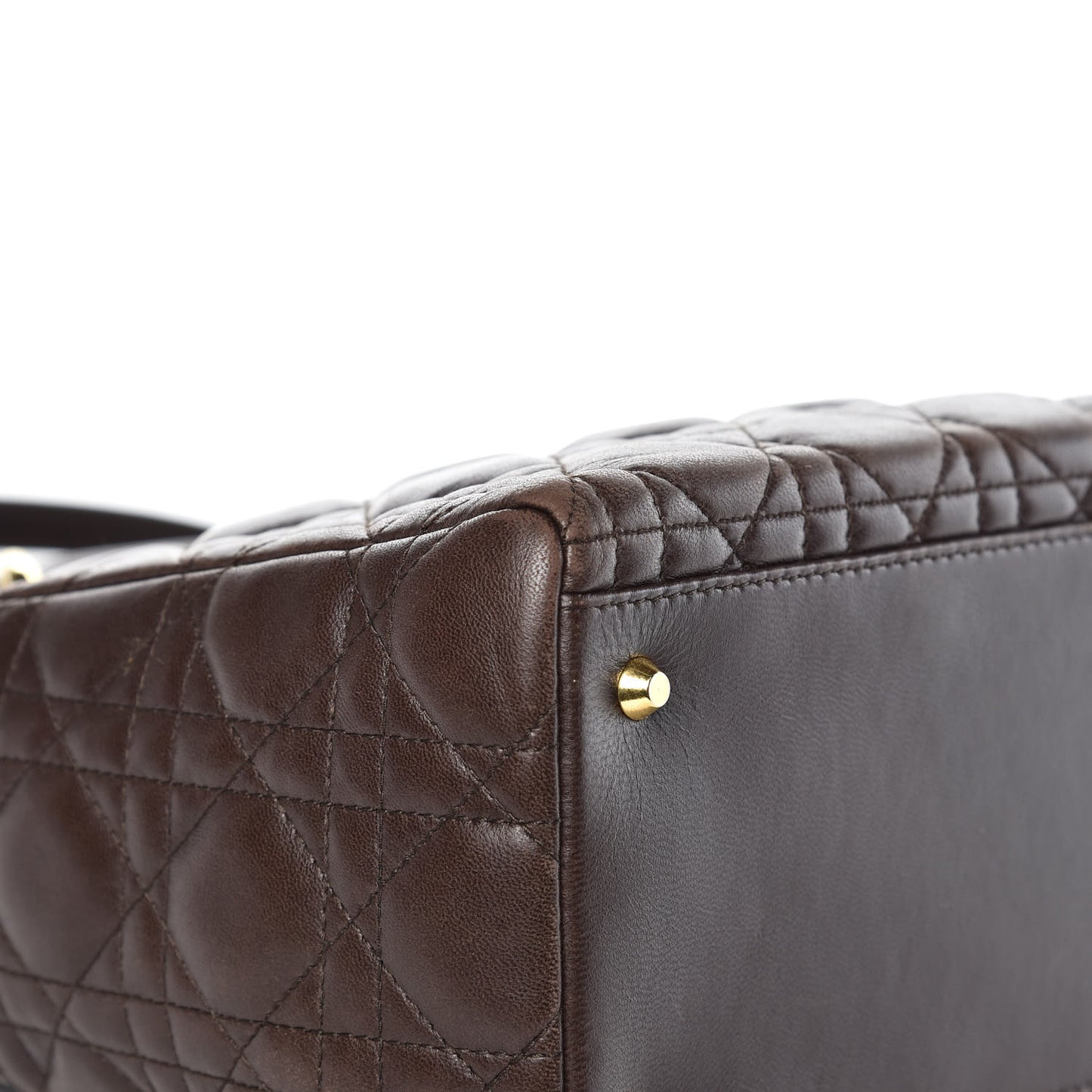 Lambskin Cannage Medium Lady Dior Dark Brown