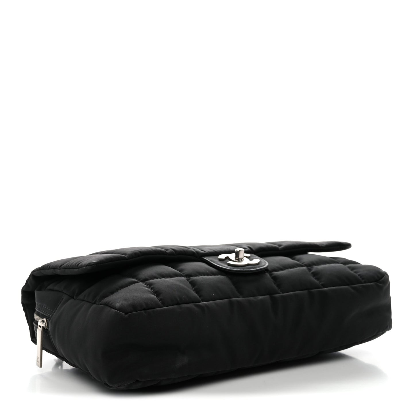 Nylon Square Quilted Flap Black
