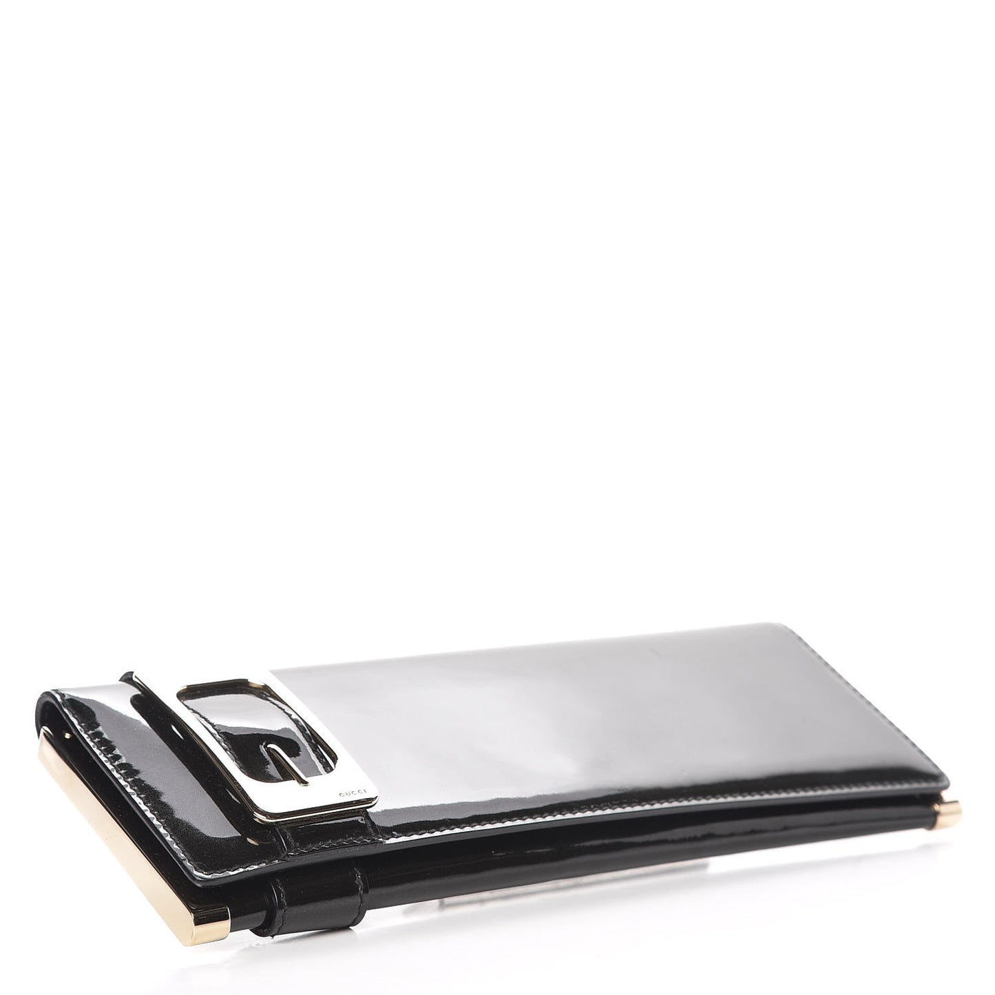 Patent Glitter Clutch Black
