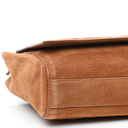 Saint Laurent Smooth Calfskin Suede Medium Reversible Monogram Kate Satchel Light Ochre 9 of 12