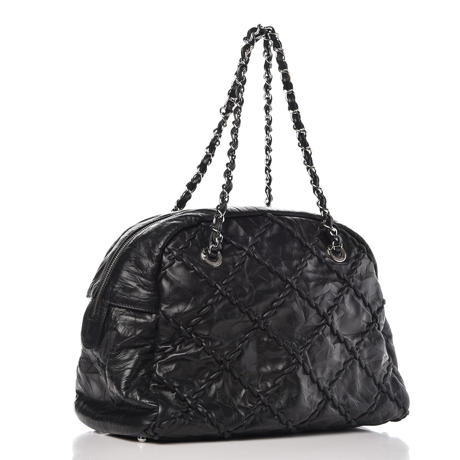 Chanel Calfskin Ultra Stitch Bowler Black 3 of 7