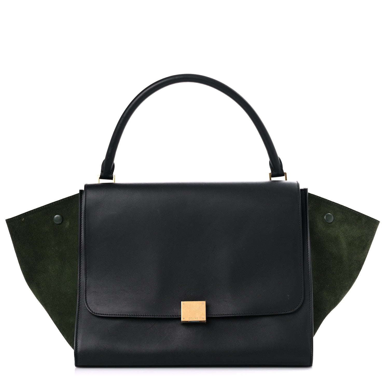 Celine Natural Calfskin Suede Medium Bi-Color Trapeze Black 1 of 27