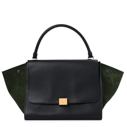 Celine Natural Calfskin Suede Medium Bi-Color Trapeze Black 1 of 27