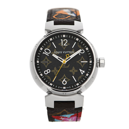 Louis Vuitton Stainless Steel Monogram 34mm Tambour World Tour Quartz Watch 1 of 5