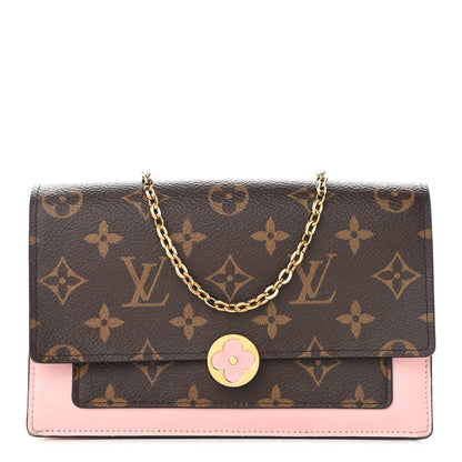 Louis Vuitton Monogram Flore Chain Wallet Rose Ballerine 1 of 9