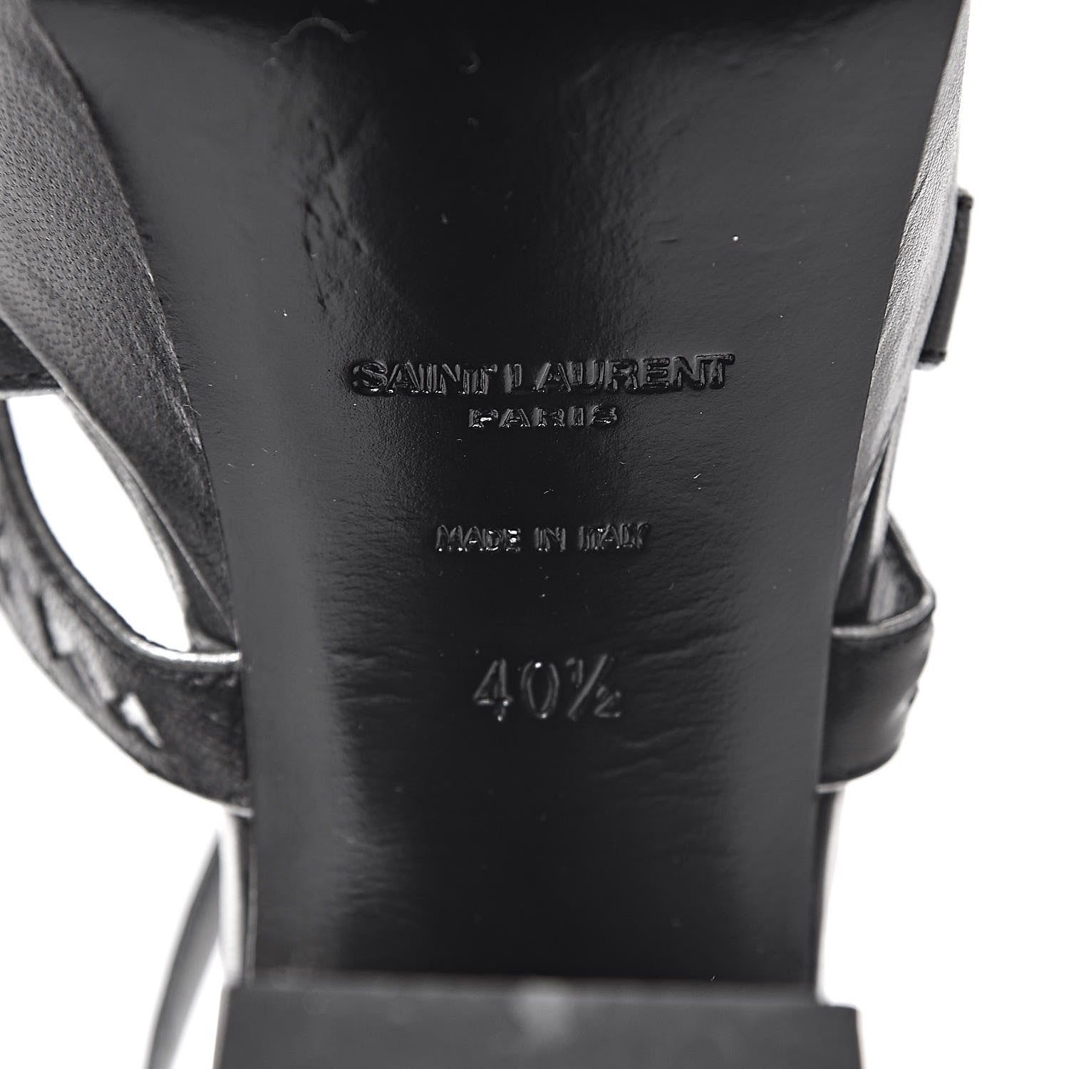 Saint Laurent Calfskin Tribute 105 Heart Platform Sandals 40.5 Black 6 of 10
