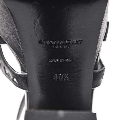 Saint Laurent Calfskin Tribute 105 Heart Platform Sandals 40.5 Black 6 of 10