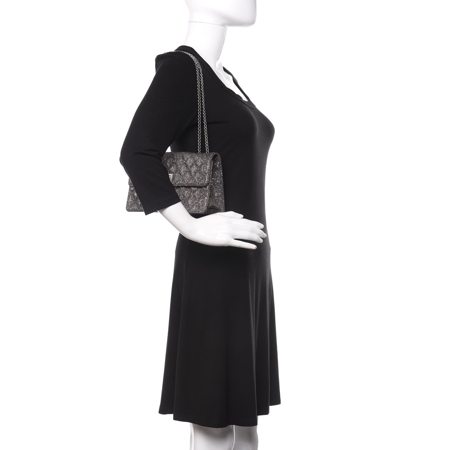 Chanel Crystal Quilted Mademoiselle Reissue 2.55 Flap Dark Silver 2 of 10