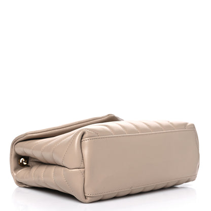 Saint Laurent Calfskin Y Quilted Monogram Small Loulou Chain Satchel Dark Beige 4 of 14