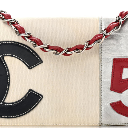 Chanel Canvas Metallic Lambskin Chocolate Bar N°5 Bag White 8 of 15