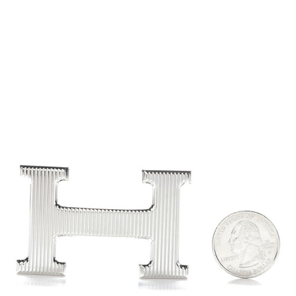 Hermes Palladium Strie 32mm H Belt Buckle 2 of 4