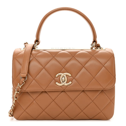 Chanel Lambskin Quilted Small Trendy CC Flap Dual Handle Bag Camel 1 of 12