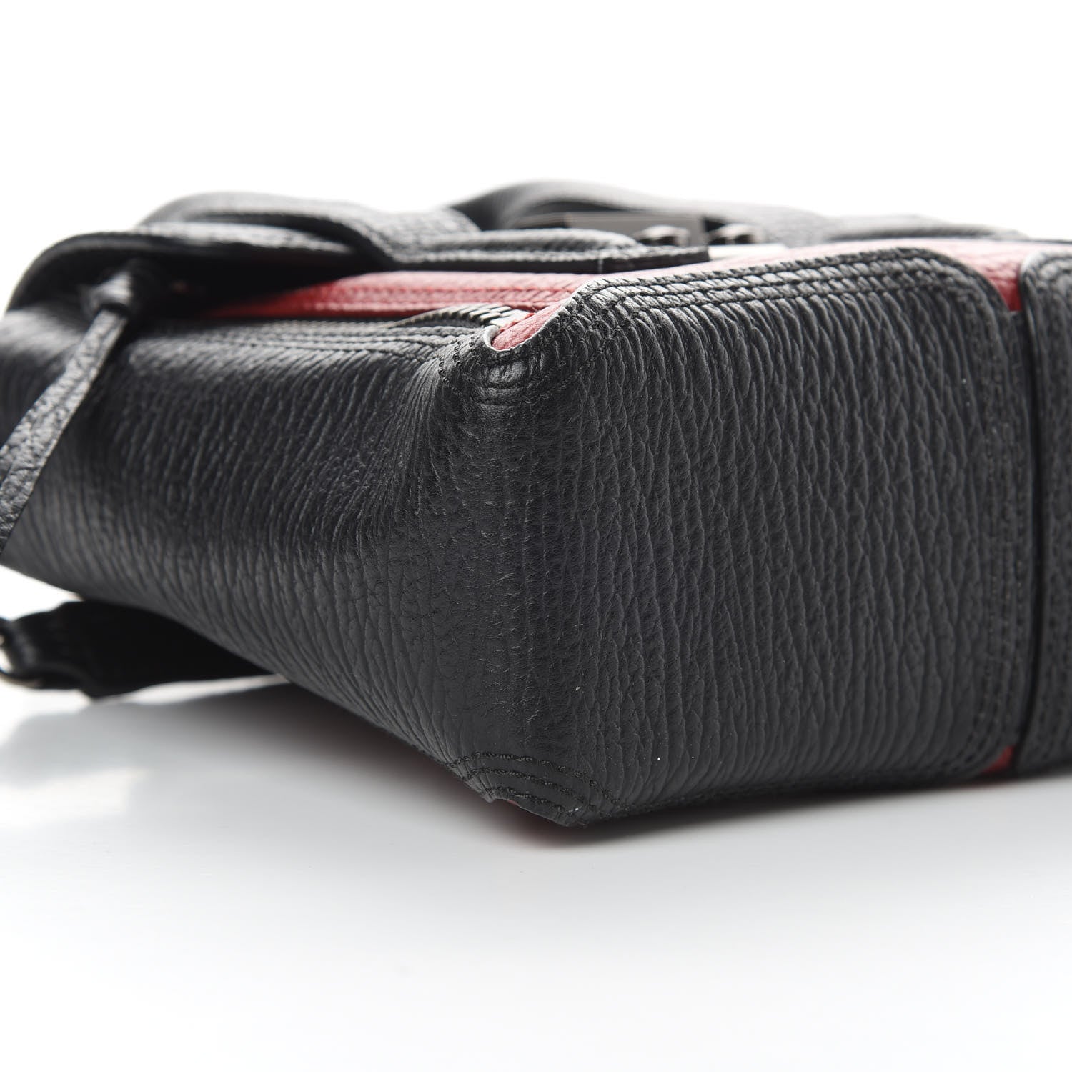 3.1 Phillip Lim 3.1 Textured Calfskin Mini Pashli Satchel Crimson Black 9 of 15
