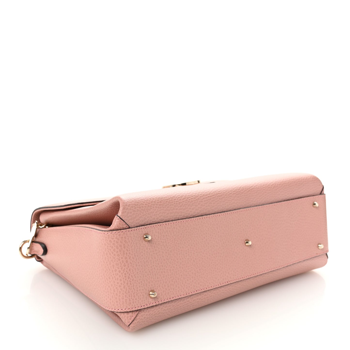 Dollar Calfskin Medium Interlocking G Top Handle Shoulder Bag Soft Pink