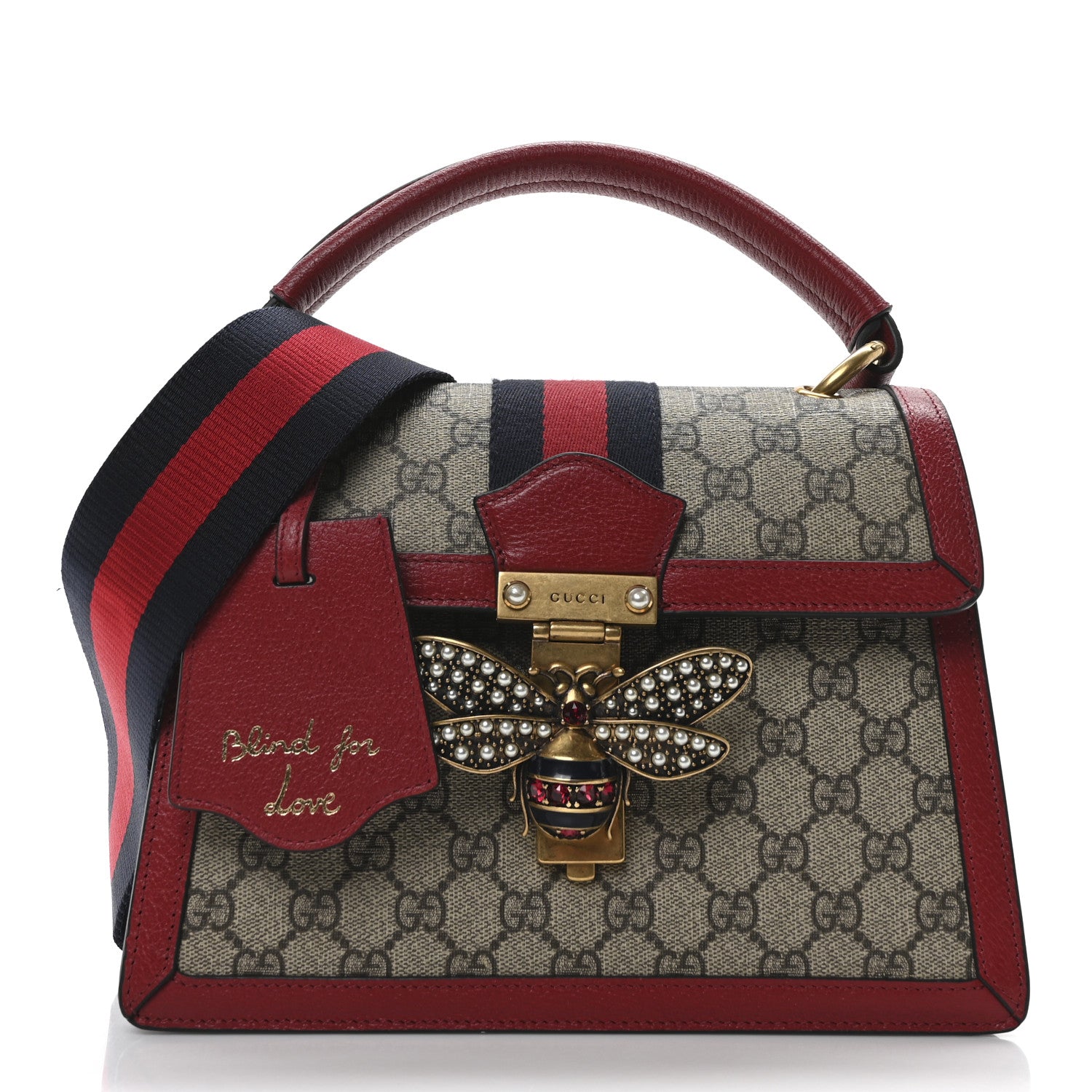 Gucci GG Supreme Monogram Small Queen Margaret Top Handle Bag Red 1 of 10