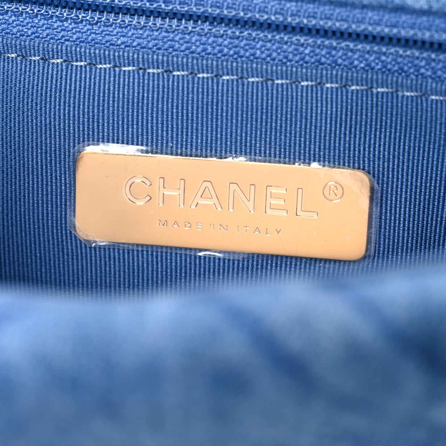 Denim Quilted Medium Chanel 19 Flap Blue