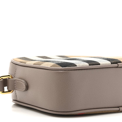 Burberry Calfskin House Check Small Camera Bag Grey Mink 9 of 9