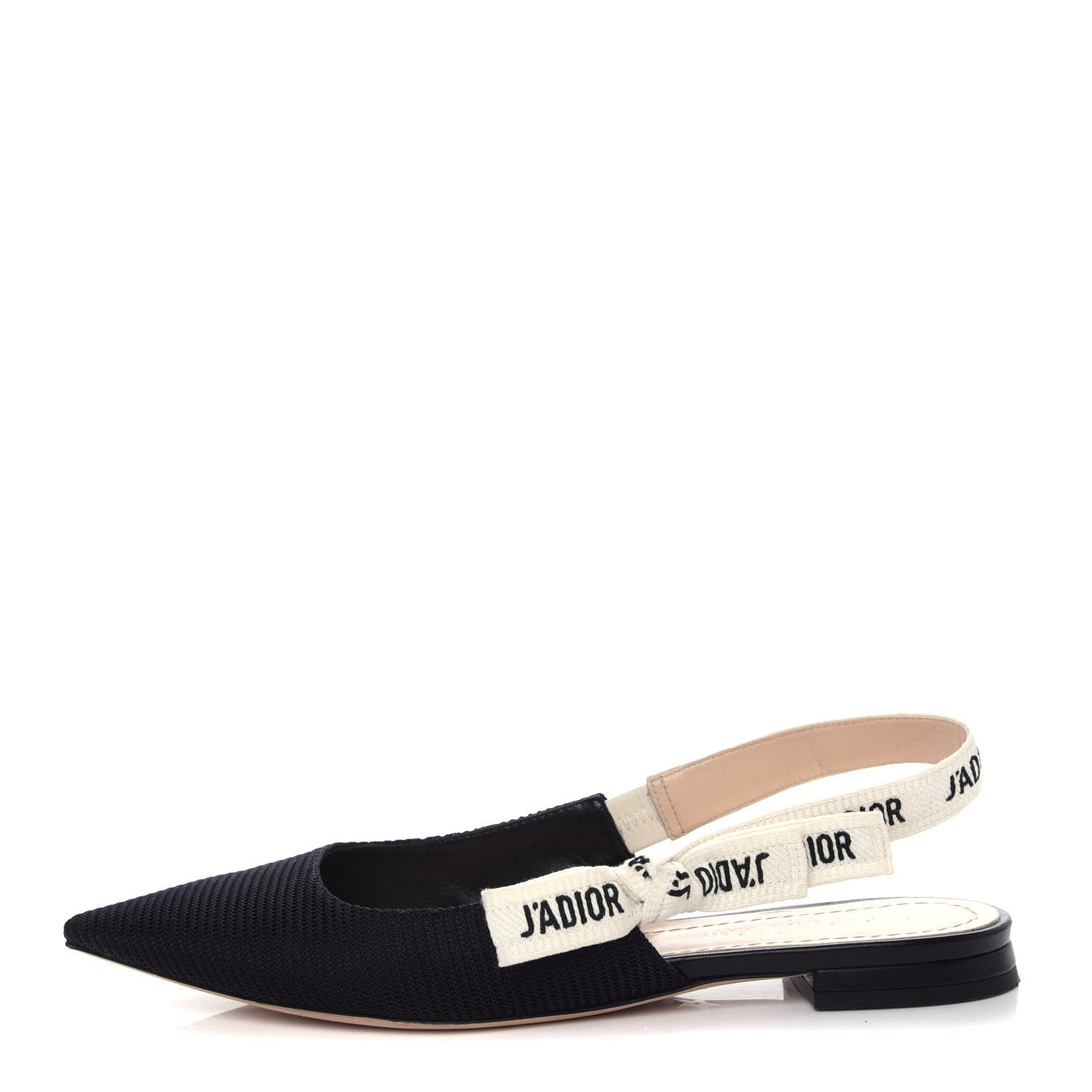 Christian Dior Technical Canvas Ribbon J'Adior Slingback Ballet Flats 36.5 Black 1 of 11