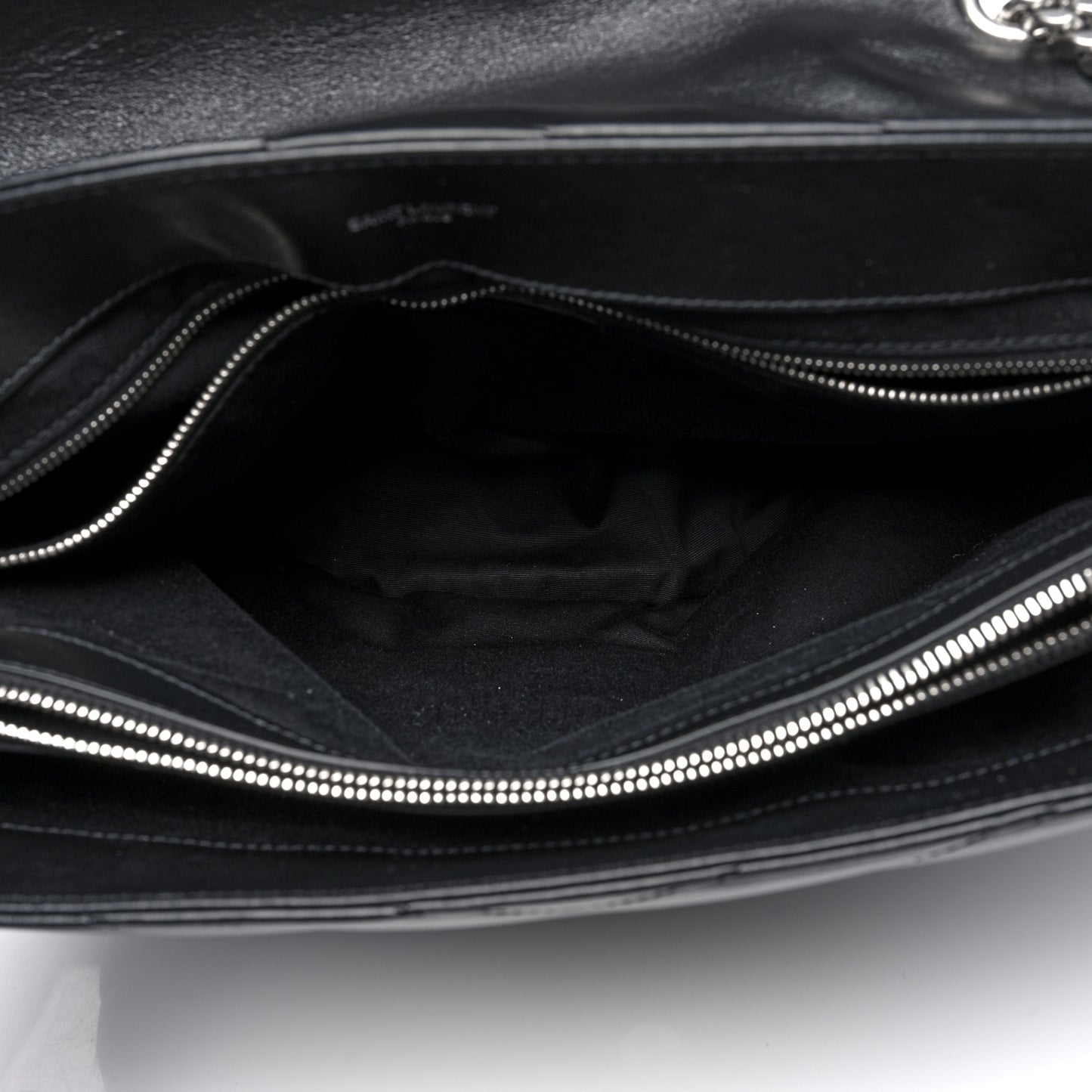 Calfskin Y Quilted Monogram Large Loulou Chain Satchel Black