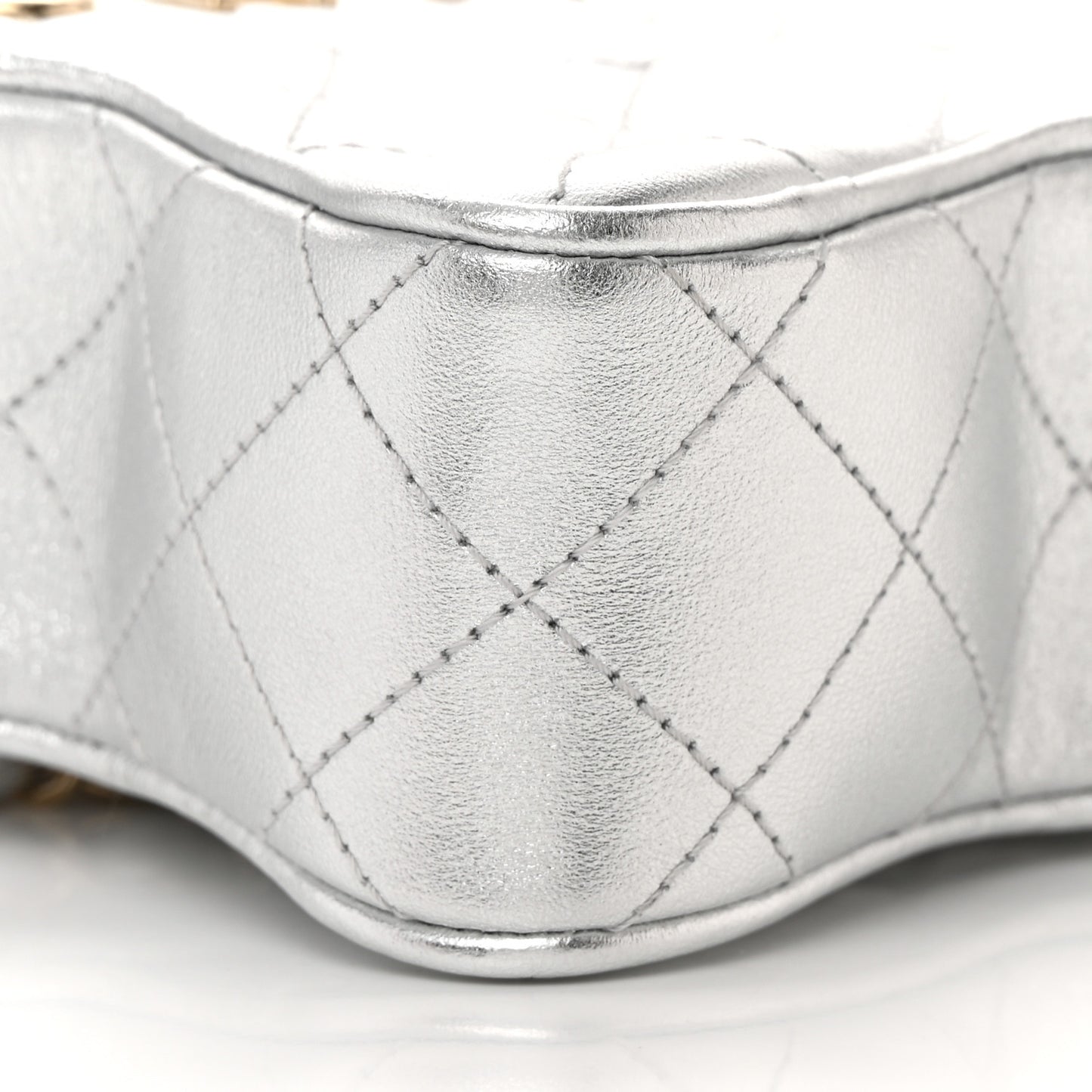 Metallic Lambskin Walk Of Fame Bag Silver