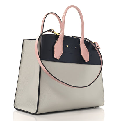 Louis Vuitton Calfskin City Steamer MM Gris Antartica Navy Rose Doux 3 of 12