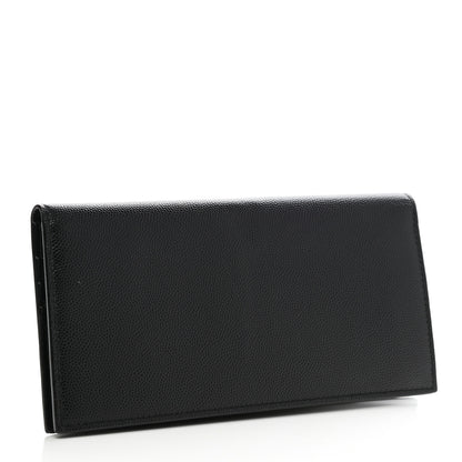 Saint Laurent Grain De Poudre Foldover Logo Wallet Black 3 of 8