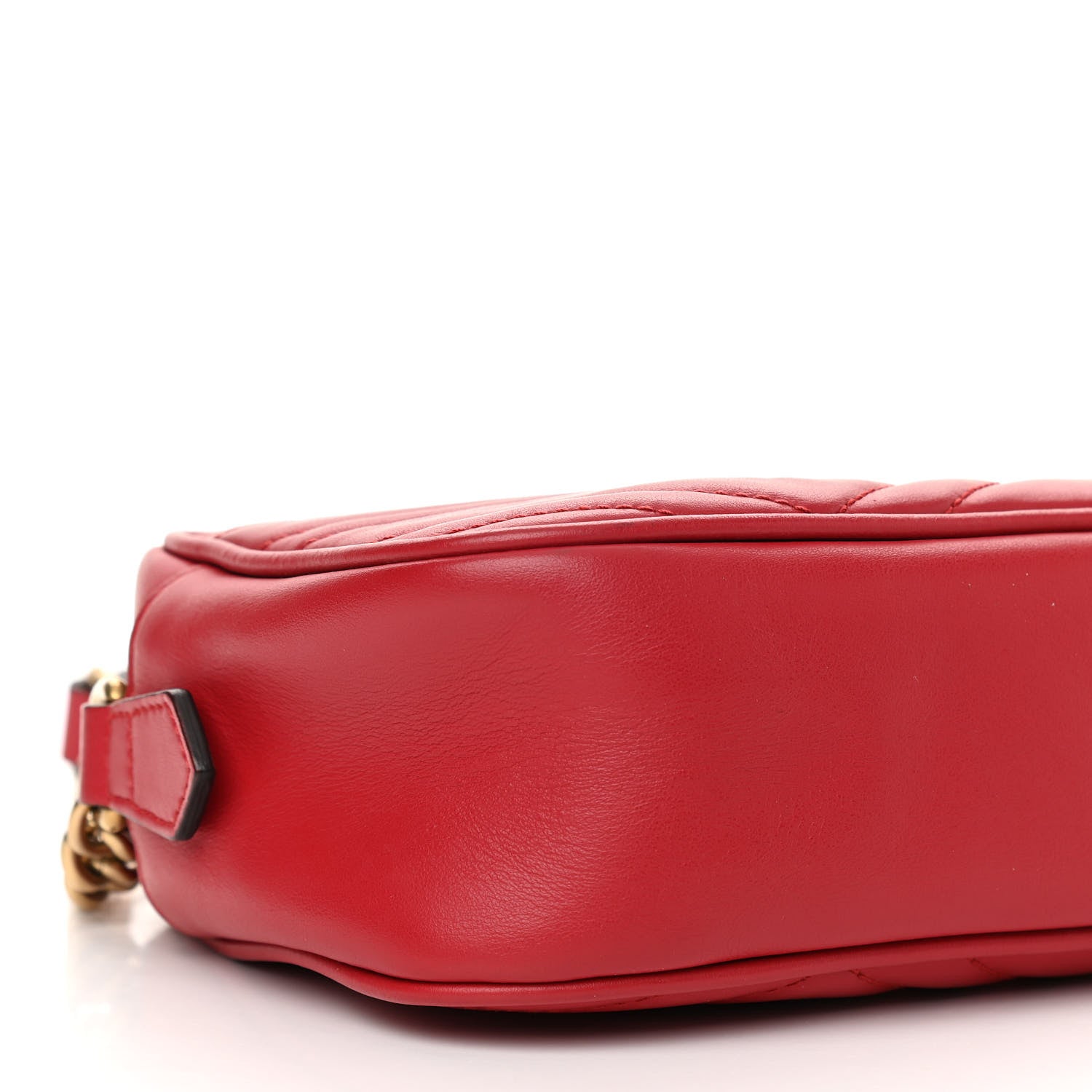 Gucci Calfskin Matelasse Small GG Marmont Chain Shoulder Bag Hibiscus Red 9 of 11
