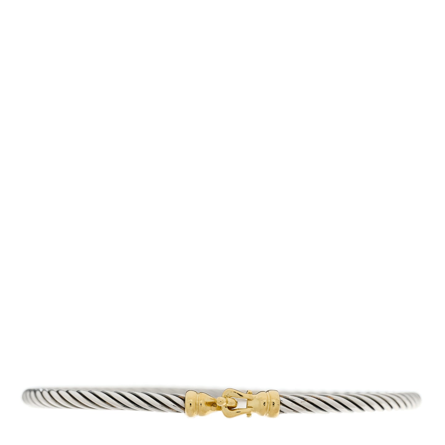 Sterling Silver 18k Yellow Gold 3mm Cable Buckle Bracelet