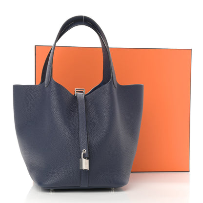 Hermes Taurillon Clemence Picotin Lock 22 MM Bleu Nuit 10 of 10