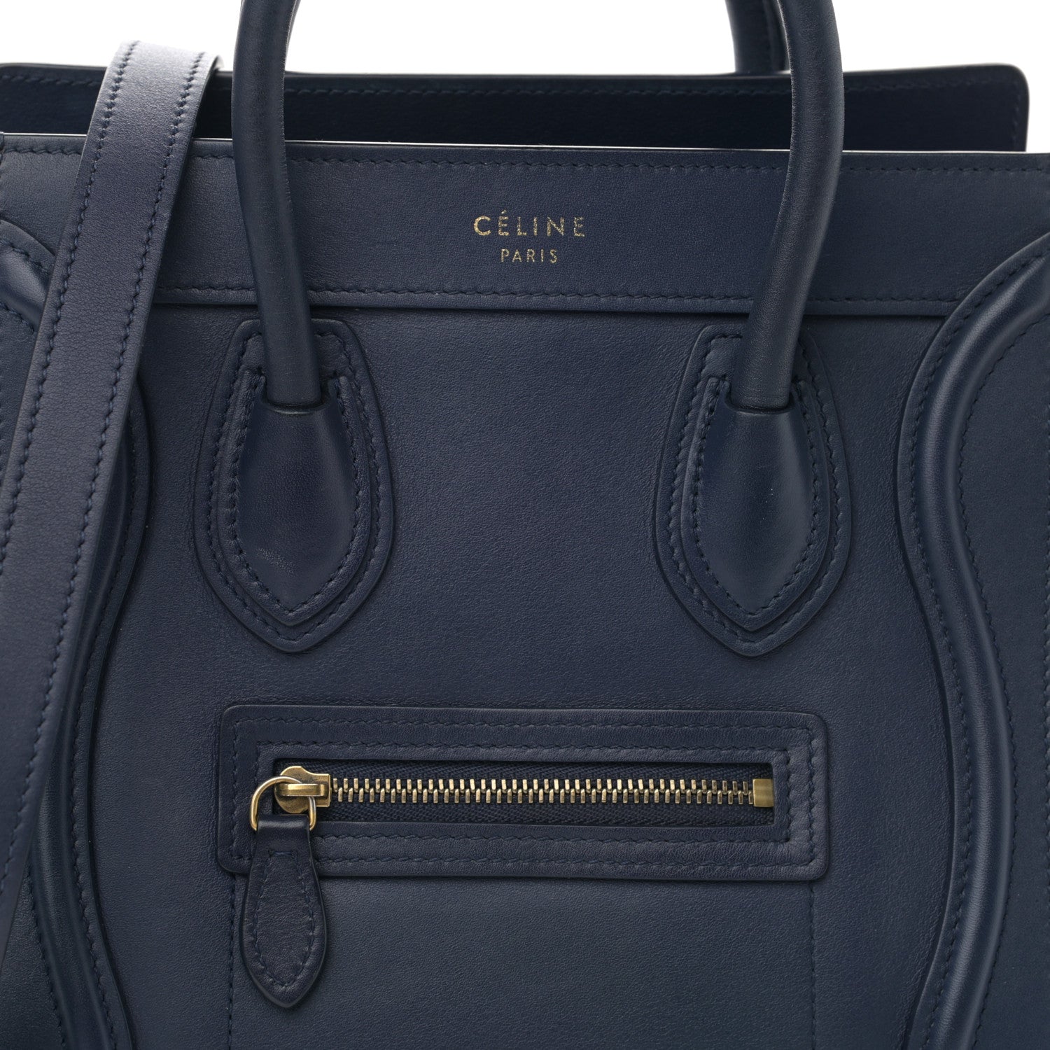 Celine Smooth Calfskin Nano Luggage Ink 8 of 13