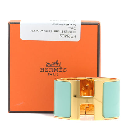 Hermes Enamel Extra Wide Clic Clac H Bracelet PM Lagon 6 of 6