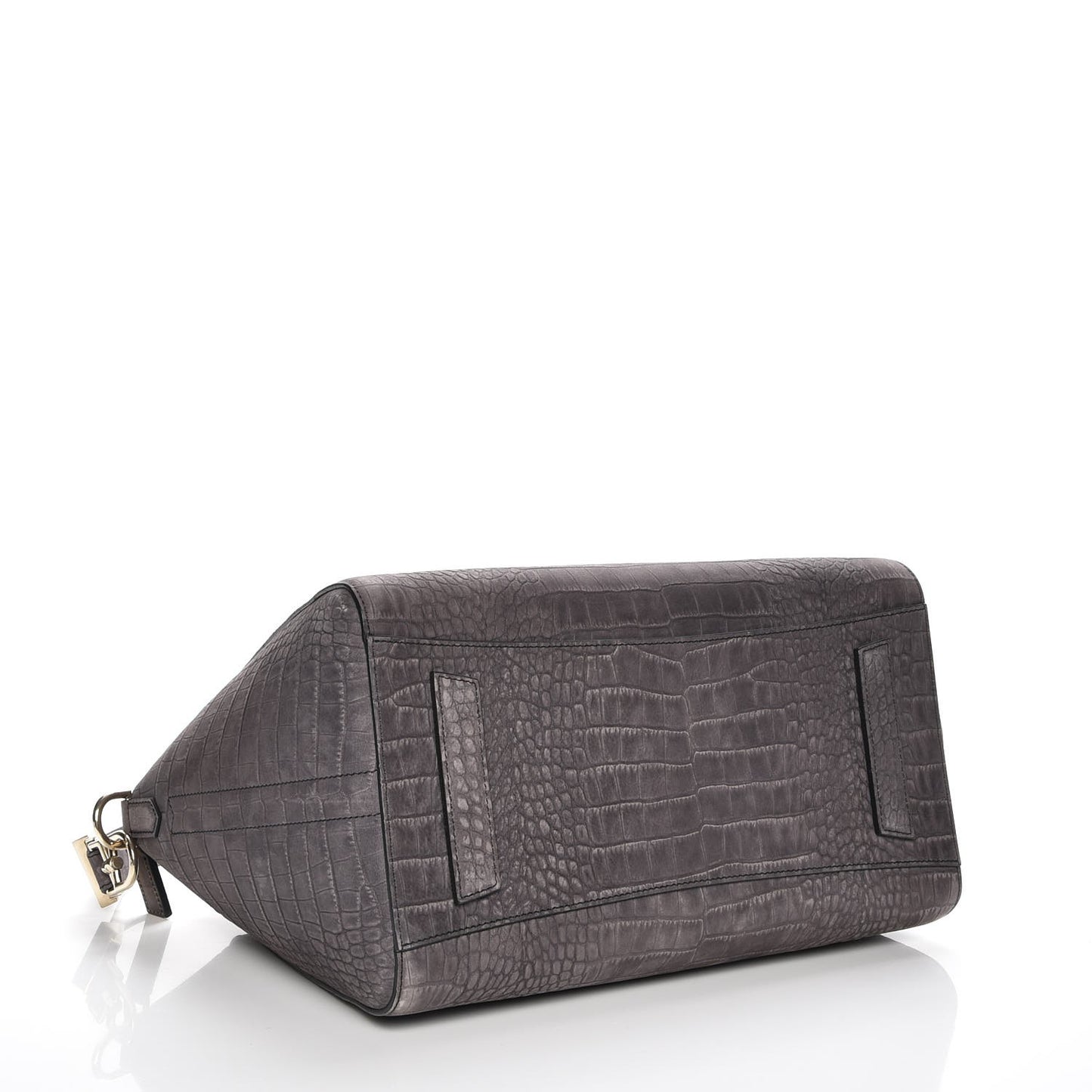 Nubuck Crocodile Embossed Medium Antigona Washed Black