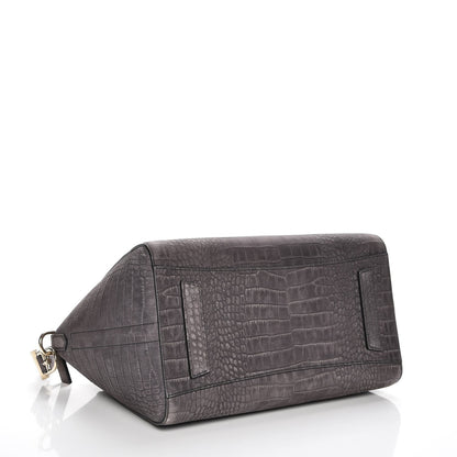 Givenchy Nubuck Crocodile Embossed Medium Antigona Washed Black 5 of 8