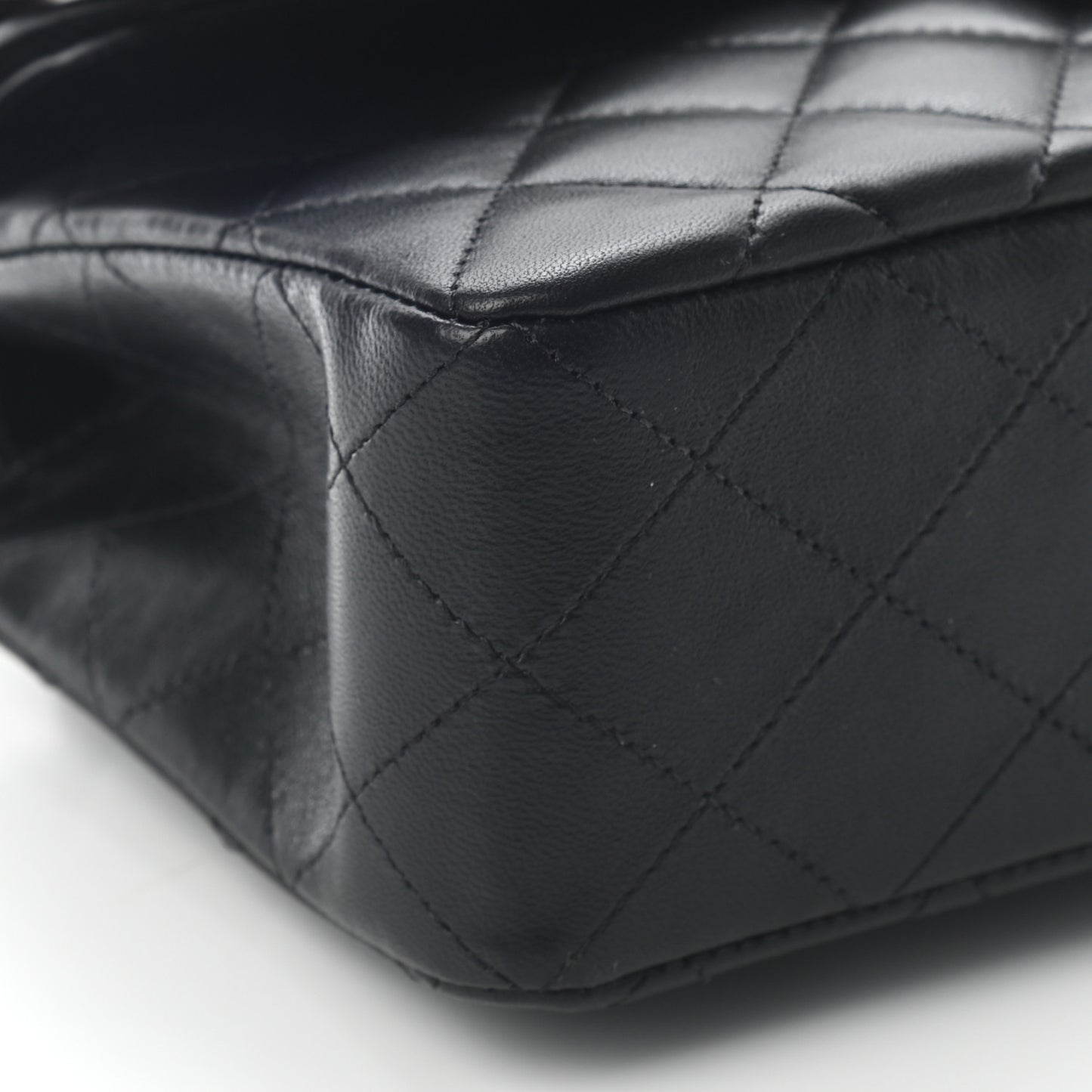 Lambskin Quilted Small Double Flap Black