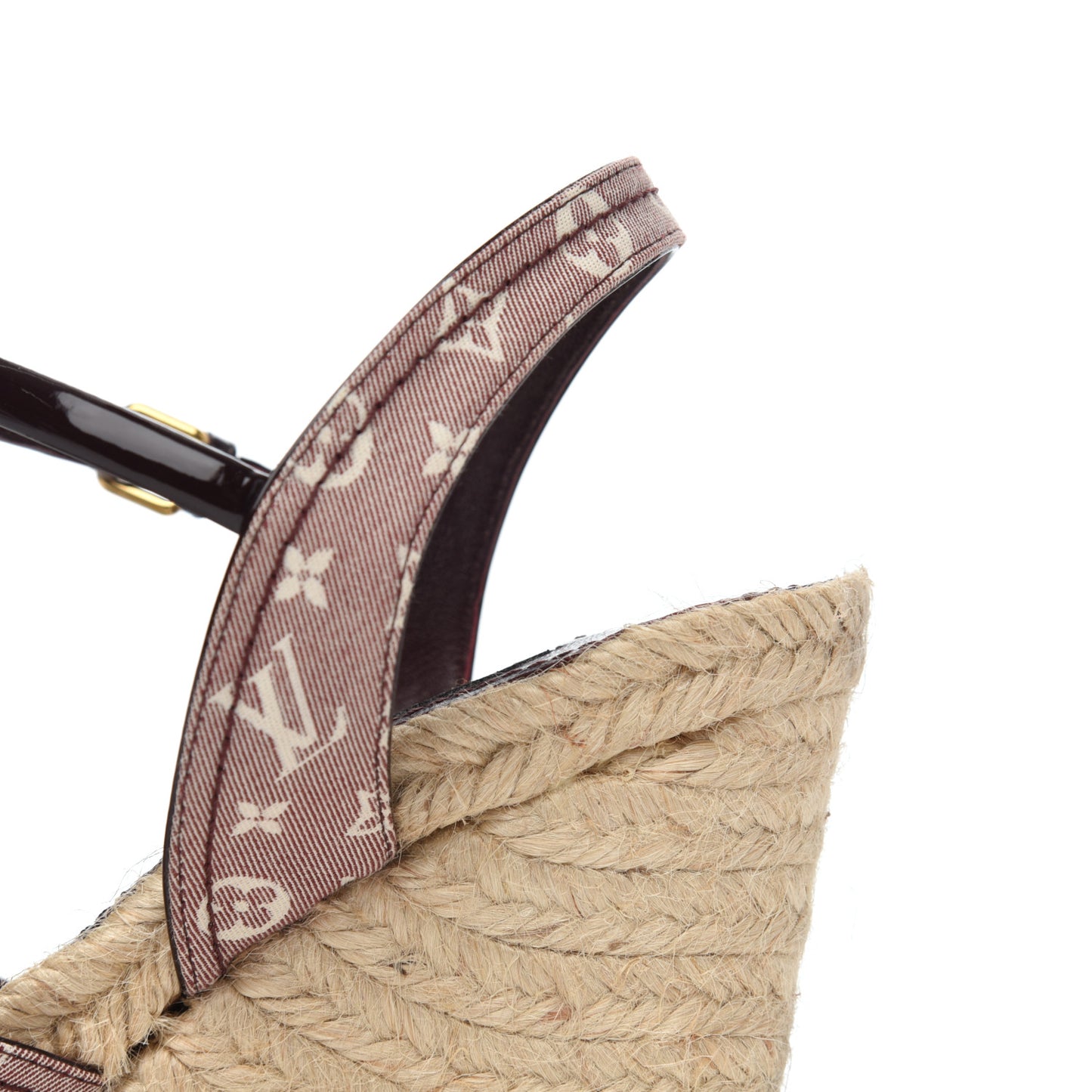 Monogram Idylle Majorca Espadrille Wedge Sandals 40 Sepia