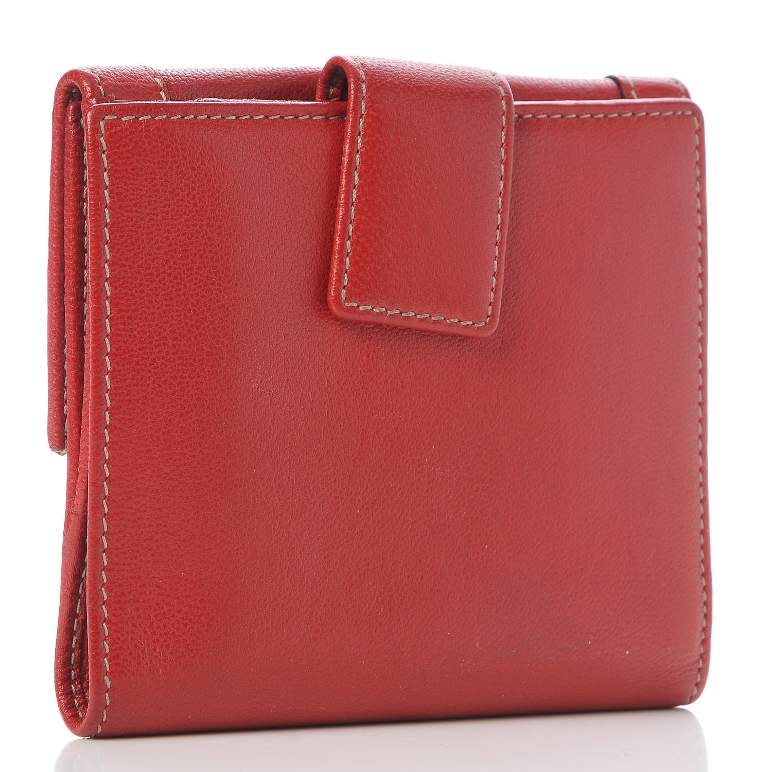 Gucci Pebbled Calfskin Web Compact Wallet Red 3 of 7