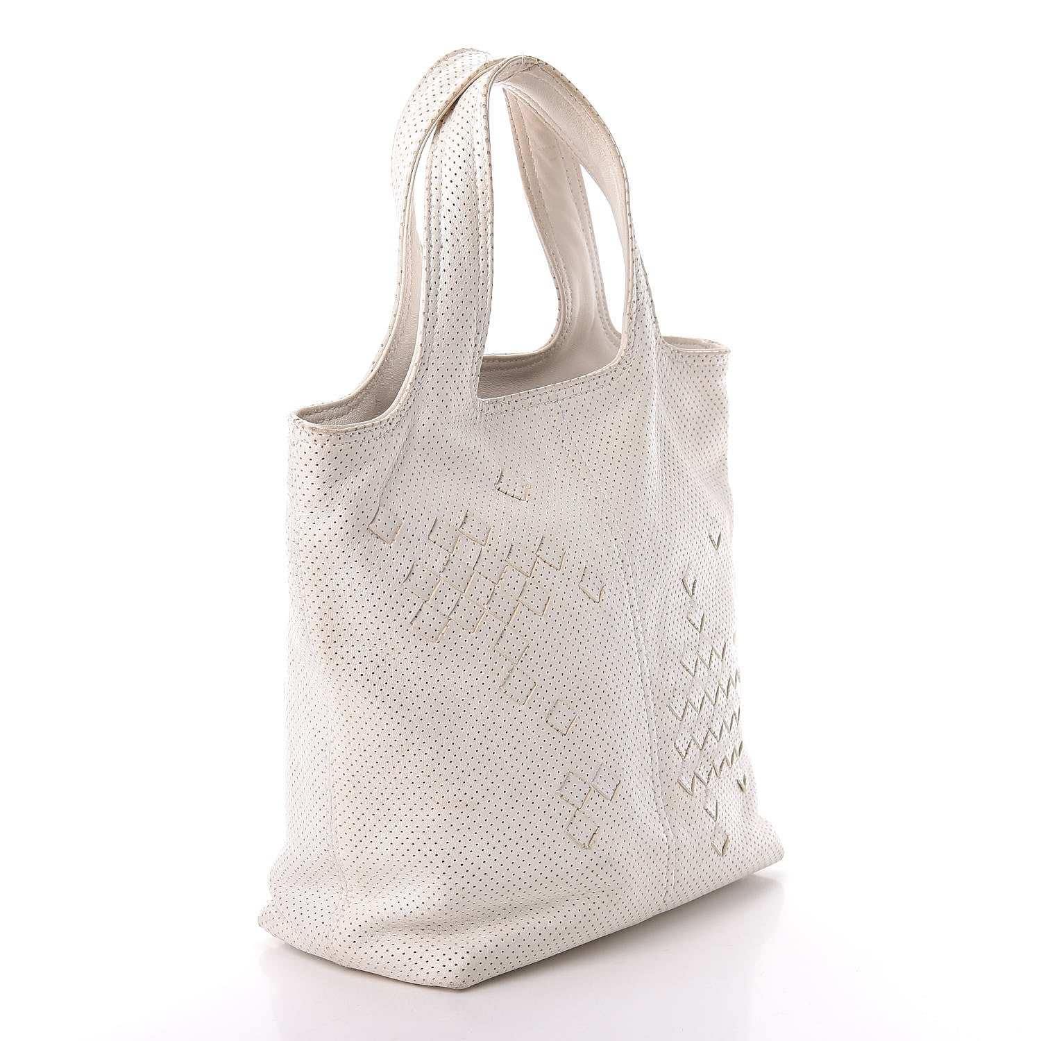 Bottega Veneta Nappa Intrecciato Perforated Regent Tote White 4 of 18