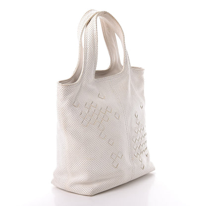 Bottega Veneta Nappa Intrecciato Perforated Regent Tote White 4 of 18