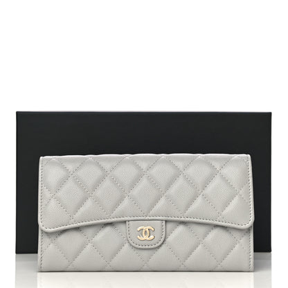 Chanel Caviar Quilted Large Flap Wallet Grey 12 of 12