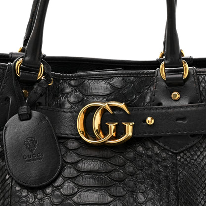 Gucci Snakeskin Large GG Running Tote Black 8 of 16