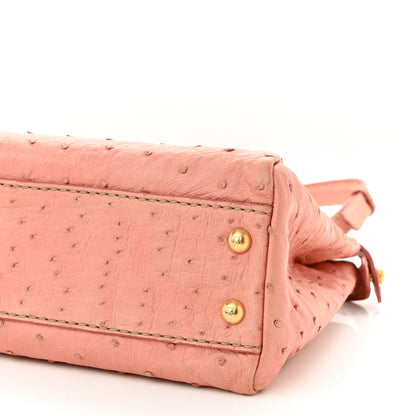 Fendi Ostrich Medium Peekaboo Iconic Satchel Pink 10 of 11