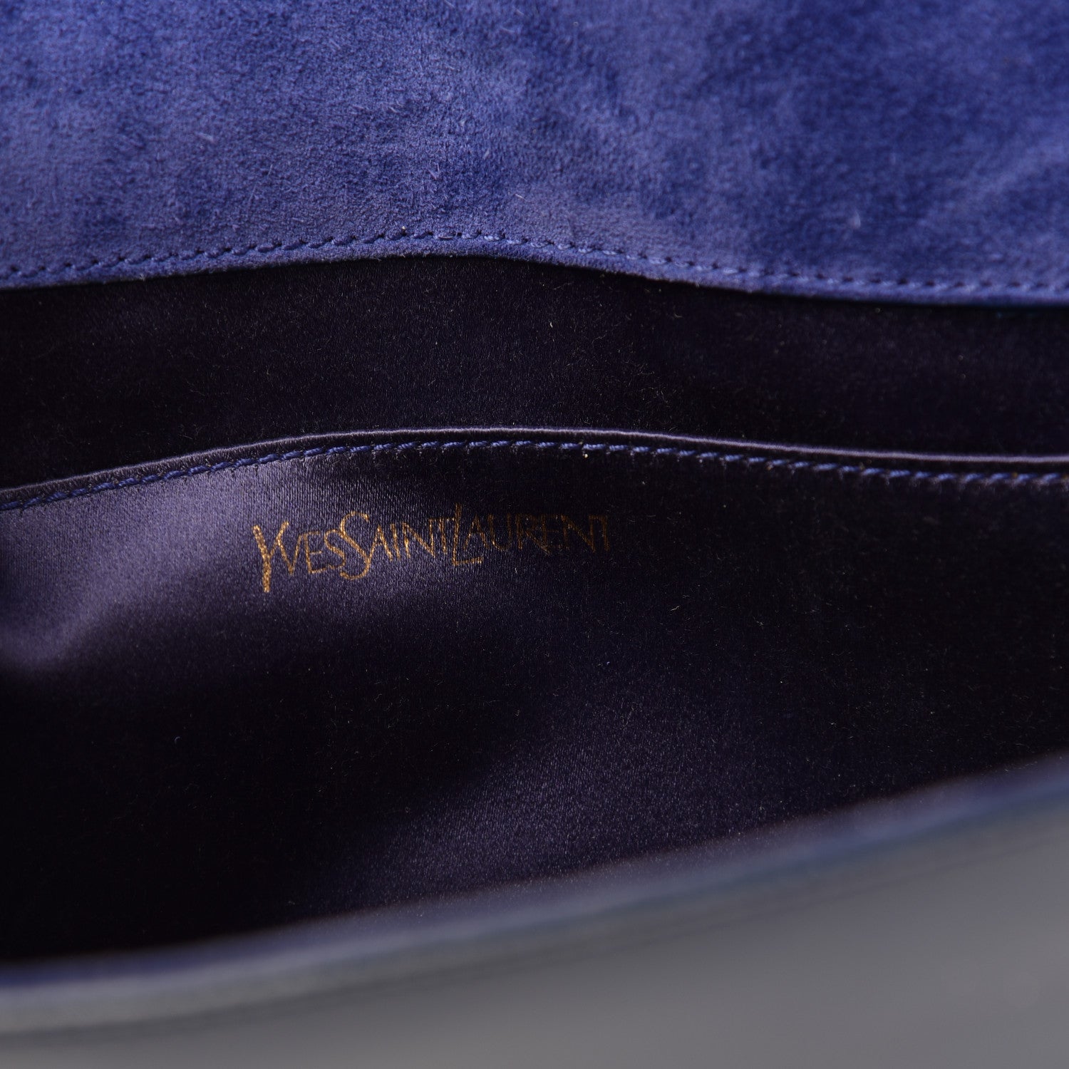 Saint Laurent Patent Calfskin Monogram Large Belle De Jour Clutch Royal Blue 6 of 11