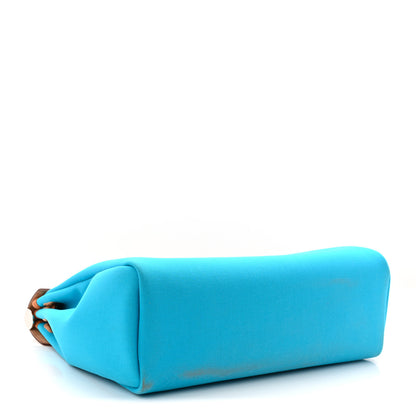 Hermes Toile Officier Vache Hunter Verso Herbag Zip Retourne PM 31 Bleu Azteque Menthe 5 of 11