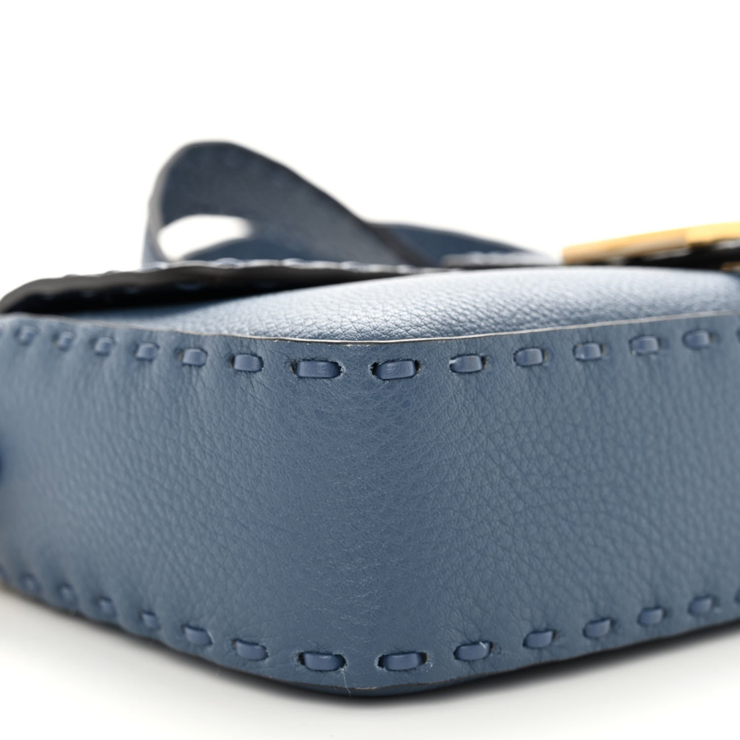 Fendi Cuoio Roma Sellerissima Nappa Sintetica Tape Stitch Baguette Mirto 8 of 9